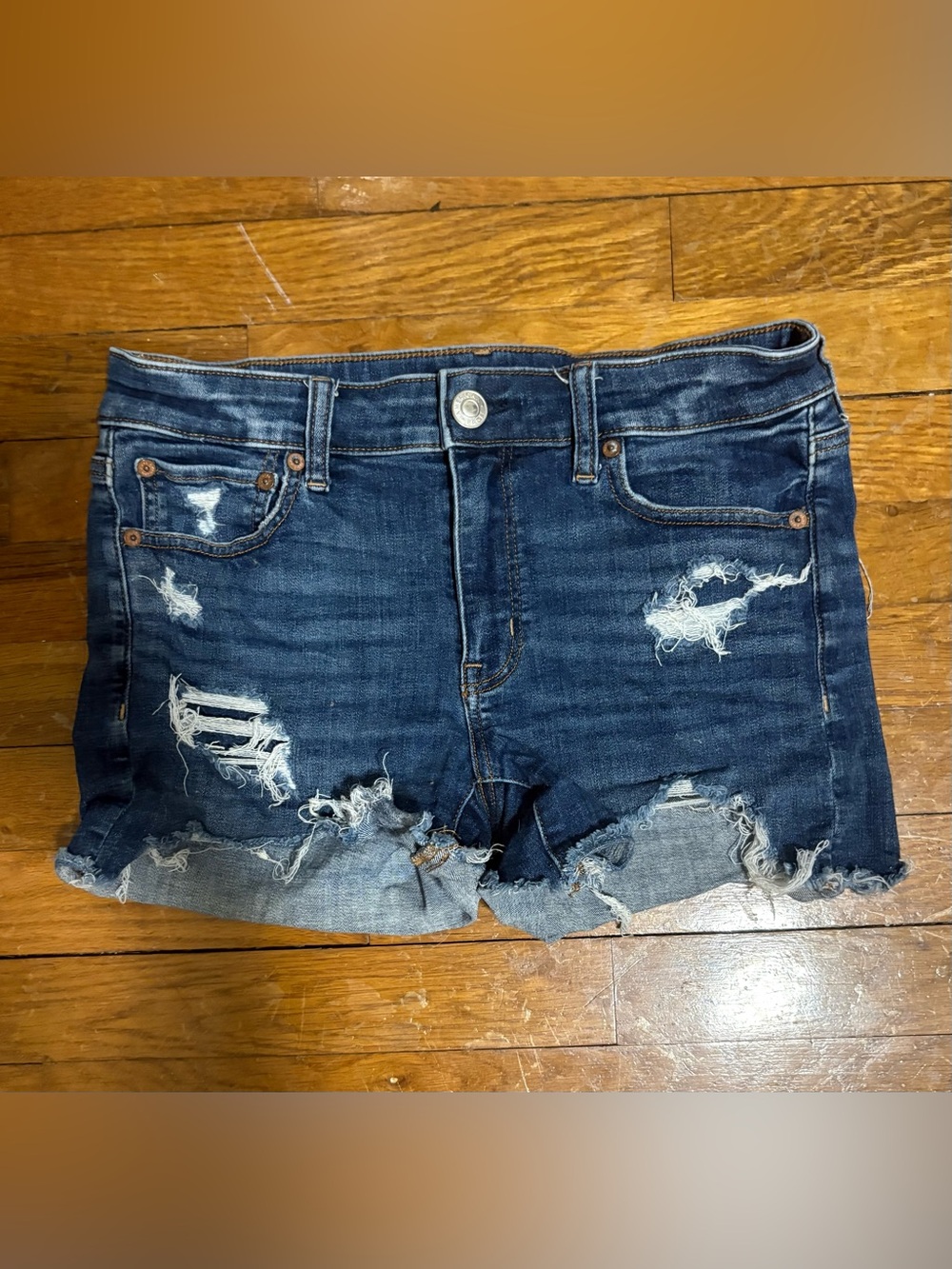 American Eagle Outfitters Next Level Stretch Distressed Denim Shorts